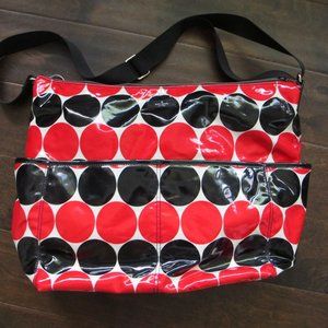 NEW KATE SPADE SERENA DAYCATION DIAPER BAG RED BLACK POLKA DOT WITH CHANGING PAD